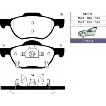 Колодки тормозные дисковые передний для HONDA ACCORD(CB,CC,CF,CL,CM) <b>GOODWILL 1030 F</b>