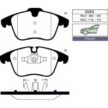 Колодки тормозные дисковые передний для CITROEN C5(RD#,RE#) / PEUGEOT 407(6C#,6D#,6E#), 508 <b>GOODWILL 1049 F</b>