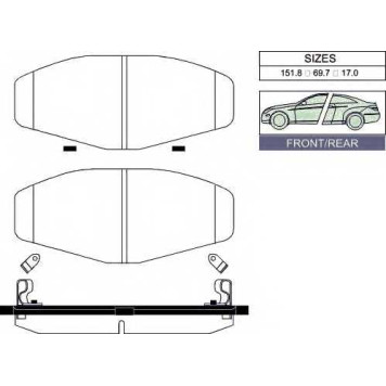 Колодки тормозные дисковые агрегат с двойными осями для HONDA ACCORD(CP,CU) <b>GOODWILL 3029 FR</b>