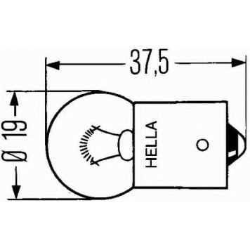 Лампа накаливания R10W 12В 10Вт HELLA 8GA 002 071-131-1