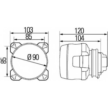 Вставка фары, фара дальнего света HELLA E1 917 / 1K0 008 191-017-1