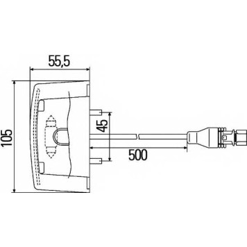 Фонарь освещения номерного знака HELLA E1 597 / 2KA 340 828-001-1