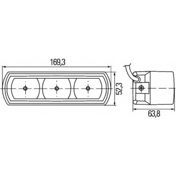 Комплект фар дневного освещения HELLA E1 2344 / 2PT 009 496-801-1