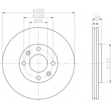 Тормозной диск HELLA 50364PRO / 8DD 355 108-351