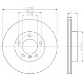 Тормозной диск HELLA 50424PRO / 8DD 355 102-581