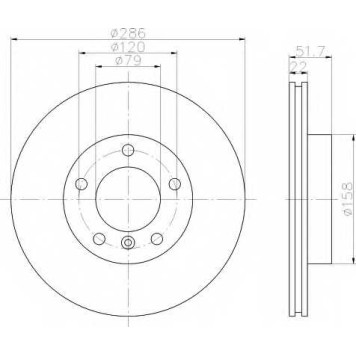 Тормозной диск HELLA 50424PRO / 8DD 355 102-581