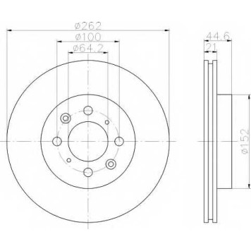 Тормозной диск HELLA 51119 / 8DD 355 103-121