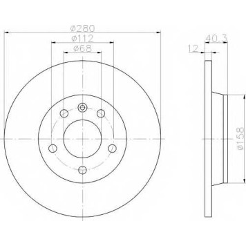 Тормозной диск HELLA 53959PRO / 8DD 355 105-611
