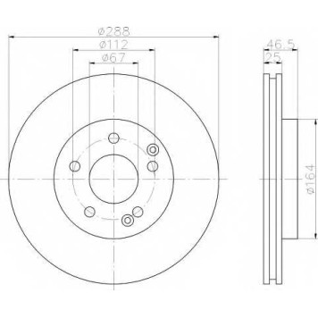 Тормозной диск HELLA 54059PRO / 8DD 355 107-481