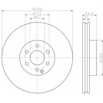 Тормозной диск HELLA 54199PRO / 8DD 355 109-431
