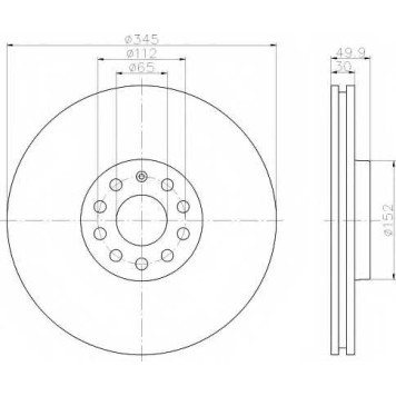 Тормозной диск HELLA 54206PRO / 8DD 355 109-541