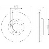 Тормозной диск HELLA 54225PRO / 8DD 355 109-901