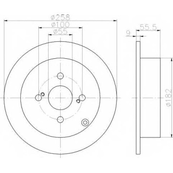 Тормозной диск HELLA 54261PRO / 8DD 355 110-471