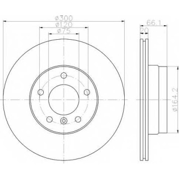 Тормозной диск HELLA 54330PRO / 8DD 355 111-281