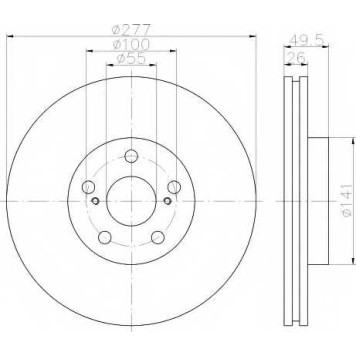 Тормозной диск HELLA 54355PRO / 8DD 355 111-631
