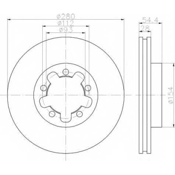 Тормозной диск HELLA 54518PRO / 8DD 355 113-261