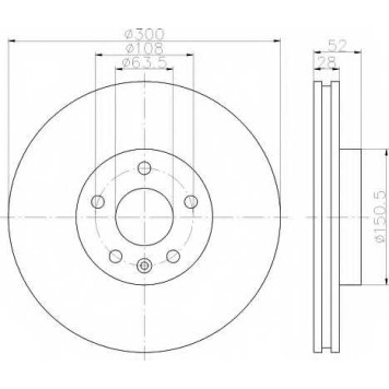 Тормозной диск HELLA 54592PRO / 8DD 355 118-831