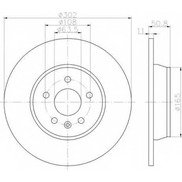 Тормозной диск HELLA 54593PRO / 8DD 355 118-841