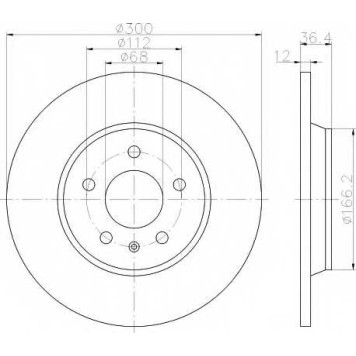 Тормозной диск HELLA 54601PRO / 8DD 355 113-931