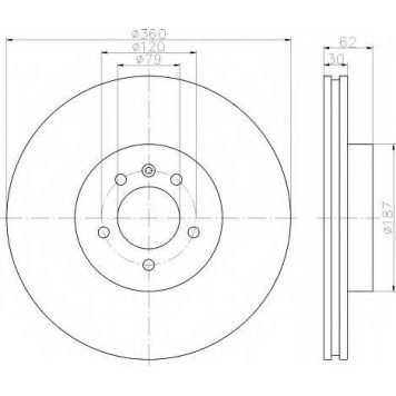 Тормозной диск HELLA 54620PRO / 8DD 355 118-871