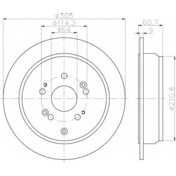 Тормозной диск HELLA 54625PRO / 8DD 355 118-901