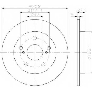 Тормозной диск HELLA 54641PRO / 8DD 355 118-981