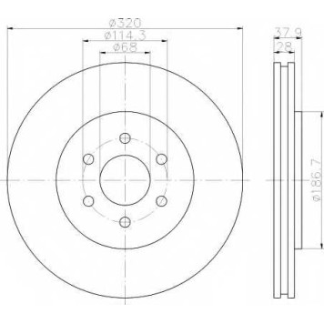 Тормозной диск HELLA 54644PRO / 8DD 355 119-001