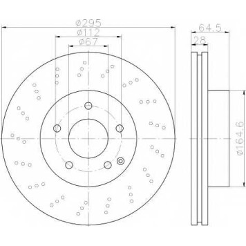 Тормозной диск HELLA 54650PRO / 8DD 355 114-391
