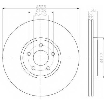 Тормозной диск HELLA 54780PRO / 8DD 355 115-581
