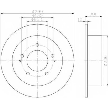 Тормозной диск HELLA 54987PRO / 8DD 355 116-341