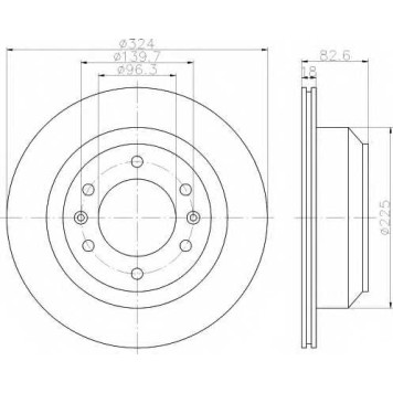 Тормозной диск HELLA 55039 / 8DD 355 116-491