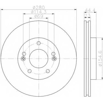 Тормозной диск HELLA 55431PRO / 8DD 355 118-371