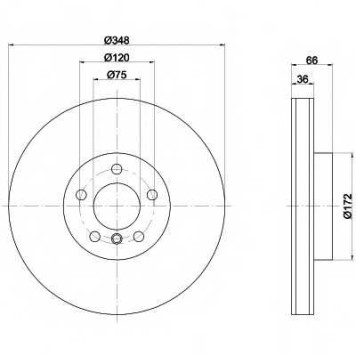 Тормозной диск HELLA 55537PRO / 8DD 355 119-261