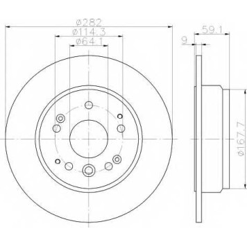 Тормозной диск HELLA 55617PRO / 8DD 355 120-321