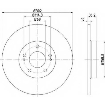 Тормозной диск HELLA 55674PRO / 8DD 355 120-431