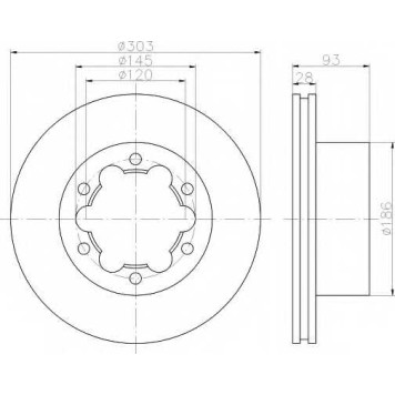 Тормозной диск HELLA 59434 / 8DD 355 118-061
