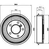Тормозной барабан HELLA 60404 / 8DT 355 300-021
