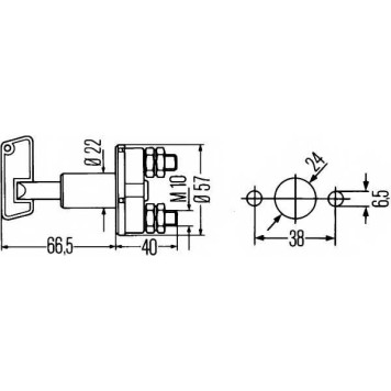 Выключатель аккумуляторной батареи, аккумуляторная батарея HELLA 6EK 002 843-001-1