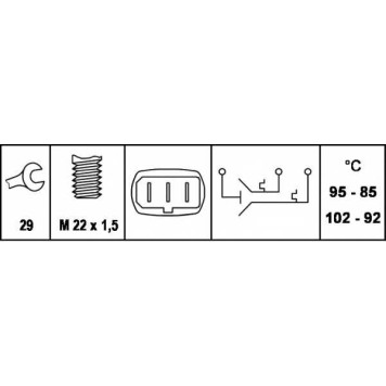 Термовыключатель вентилятора радиатора HELLA 6ZT 007 802-021-1