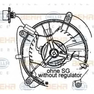 Вентилятор салона HELLA 8EW 009 159-461