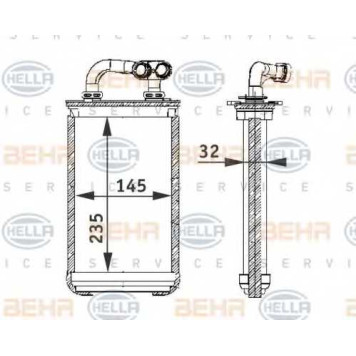 Радиатор отопления салона HELLA 8FH 351 311-291