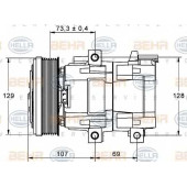 Компрессор кондиционера для FORD TRANSIT(FB# #, FC# #, FN# #, FS# #, FZ# #,FA# #,FD# #,FM# #) <b>HELLA BEHR SERVICE 8FK 351 113-381</b>