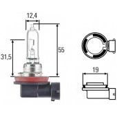 Лампа накаливания H9 12В 65Вт HELLA 8GH 008 357-001