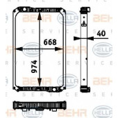 Радиатор охлаждения двигателя HELLA 8MK 376 722-021