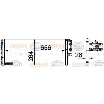 Низкотемпературный охладитель, интеркулер HELLA 8MK 376 754-111