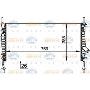 Радиатор охлаждения двигателя HELLA 8MK 376 764-411