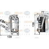 Масляный радиатор масла двигателя HELLA 8MO 376 747-101