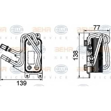 Масляный радиатор масла двигателя HELLA 8MO 376 747-101