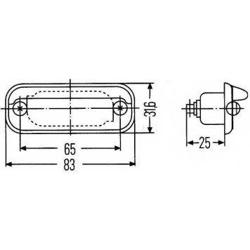 Фонарь освещения номерного знака HELLA E1 12958 / 2KA 001 378-041-1
