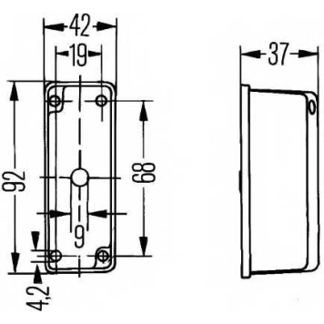 Габаритный фонарь HELLA E1 31407 / 2XS 005 020-001-1